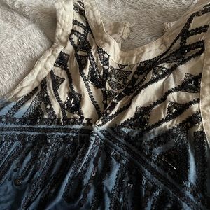 Urban Outfitters Sequin Navy Ombré Blouse